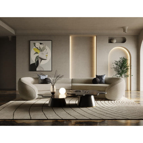 Gray Curved Sectional Sofa | OROA Modern Kilmer