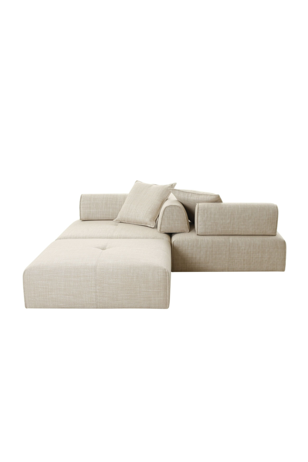 Beige Square Modular Accent Chair | OROA Modern Mondo | Oroa.com