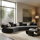 Gray Fabric Curved Sectional Sofa | OROA Modern Simpson
