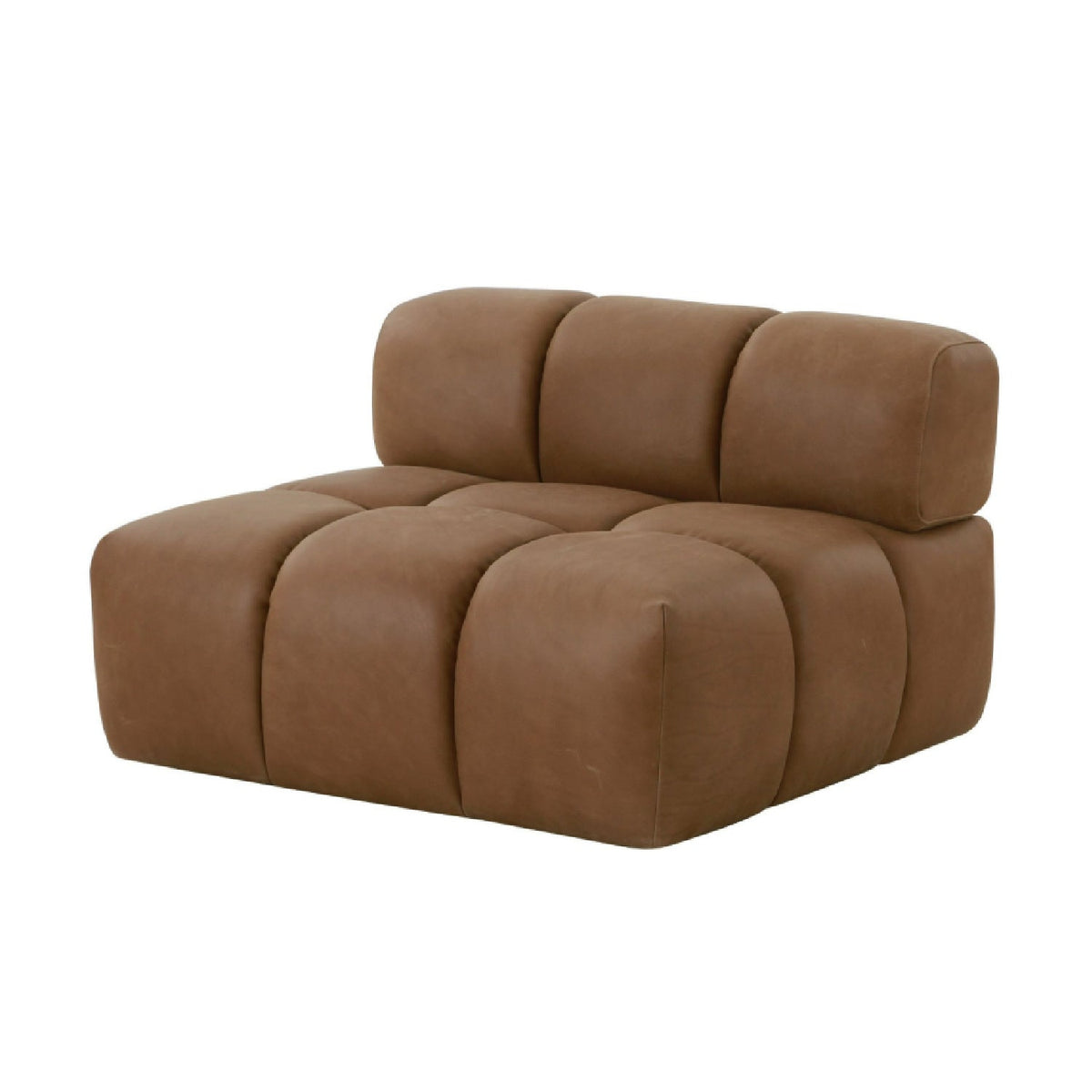 Brown Leather Armless Seat | OROA Modern Everest