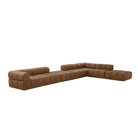Brown Leather Armless Seat | OROA Modern Everest