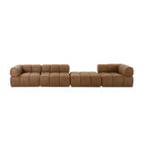 Brown Leather Armless Seat | OROA Modern Everest