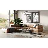 Brown Leather Armless Seat | OROA Modern Everest