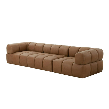 Brown Leather Modular Corner Sofa | OROA Modern Everest
