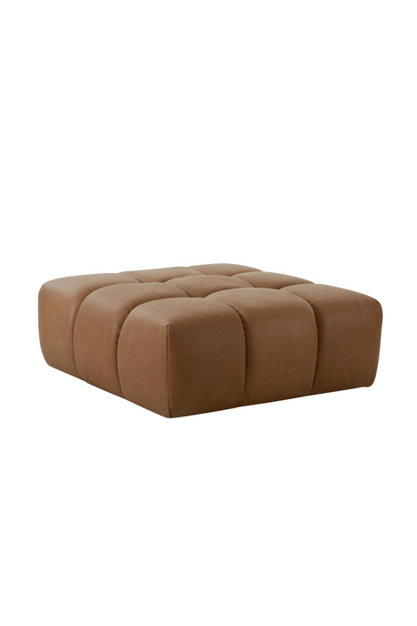 Brown Leather Square Ottoman | OROA Modern Everest | Oroa.com