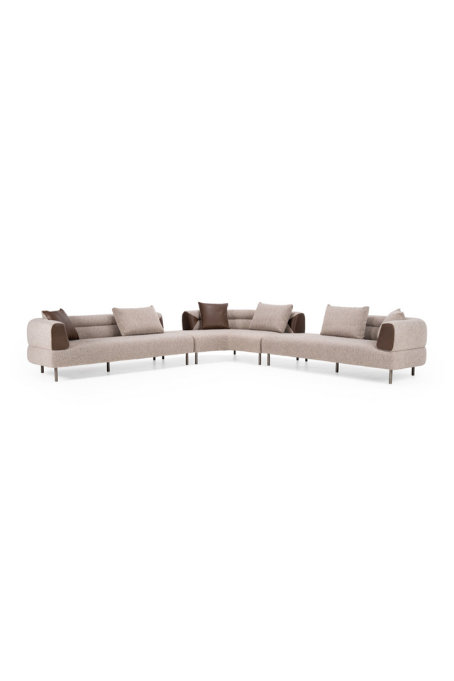 Brown Fabric Sectional Sofa | OROA Modern Plume | Oroa.com