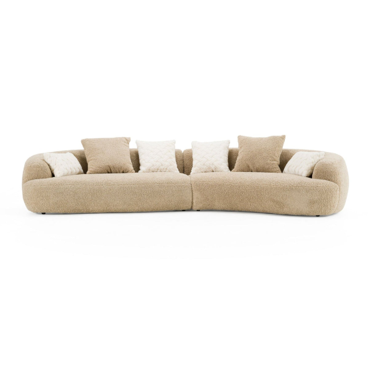 Tan Curved Sectional Sofa | OROA Modern Trevor