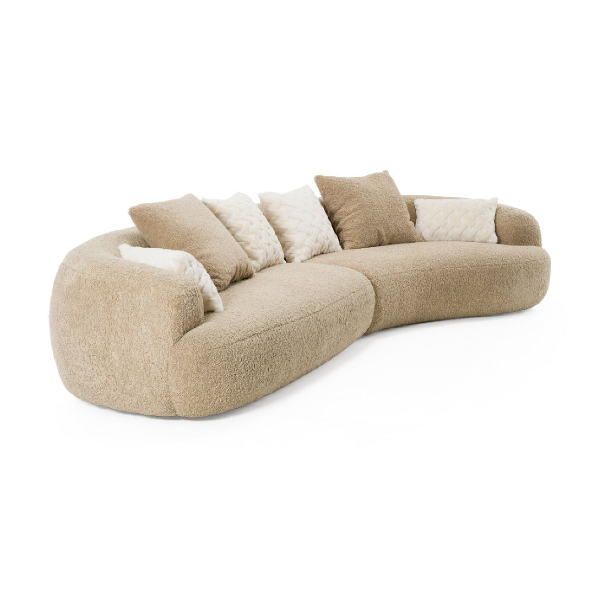 Tan Curved Sectional Sofa | OROA Modern Trevor