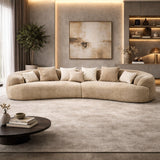 Tan Curved Sectional Sofa | OROA Modern Trevor