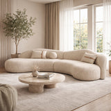 Beige Curved Sectional Sofa | OROA Modern Spiro | Oroa.com