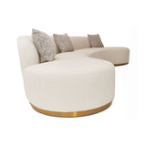 White Curved Sofa with Beige Pillows | OROA Modern Frontier