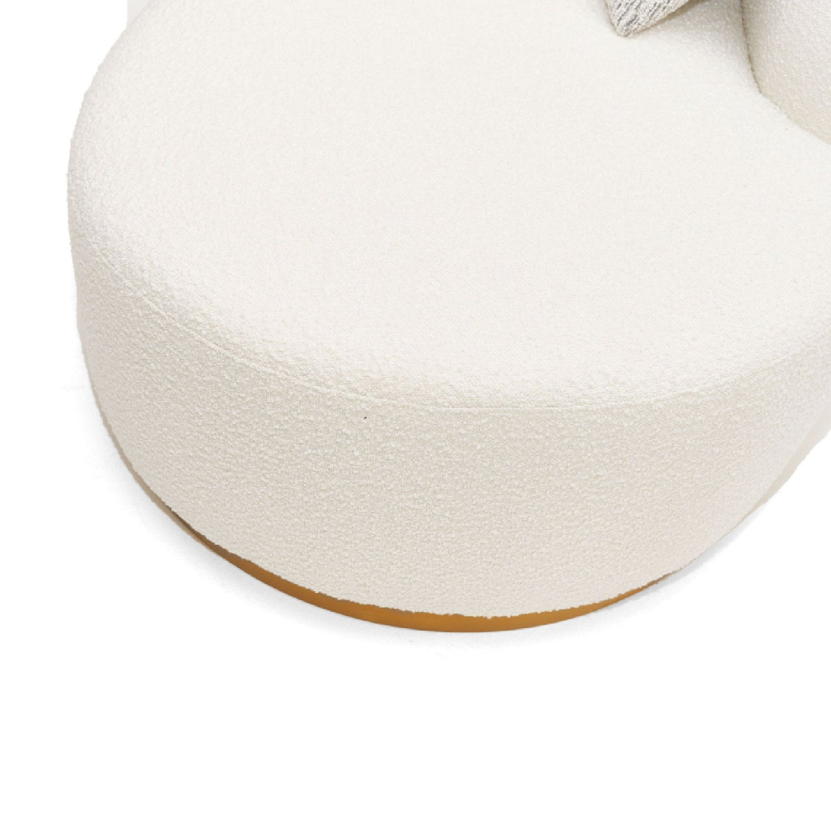 White Curved Sofa with Beige Pillows | OROA Modern Frontier