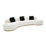 White Curved Sofa with Black Pillows | OROA Modern Frontier