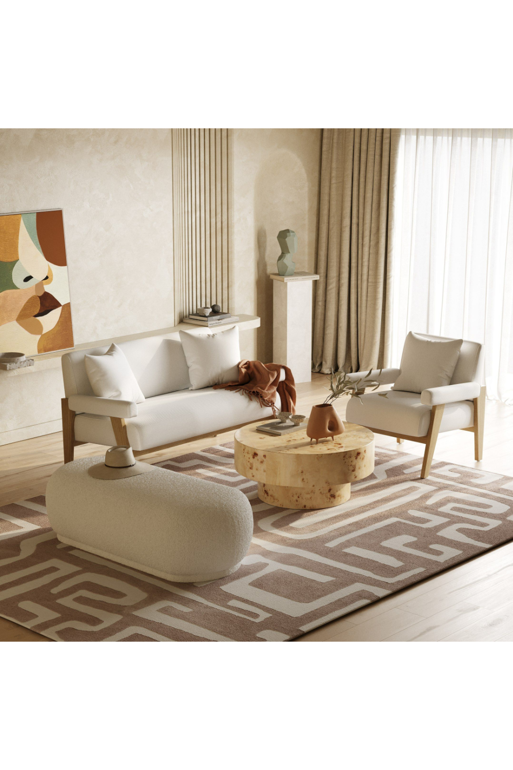 White Fabric Accent Chair | OROA Modern Cynthia | Oroa.com