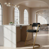 Gold Framed Cantilevered Counter Stool | OROA Modern Shandra