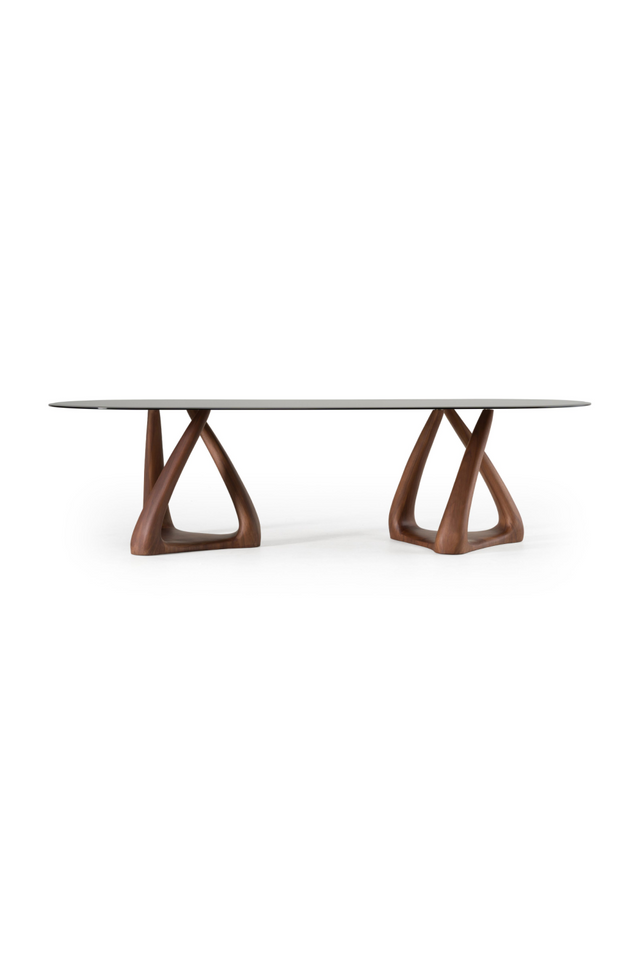 Gray Glass Oval Dining Table | OROA Modern Christine | Oroa.com