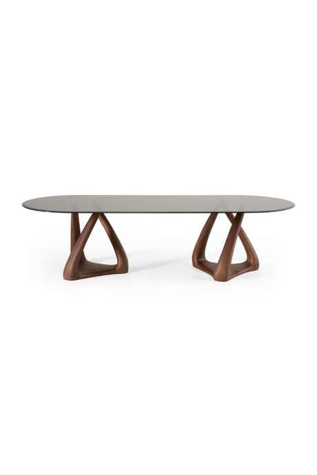 Gray Glass Oval Dining Table | OROA Modern Christine | Oroa.com