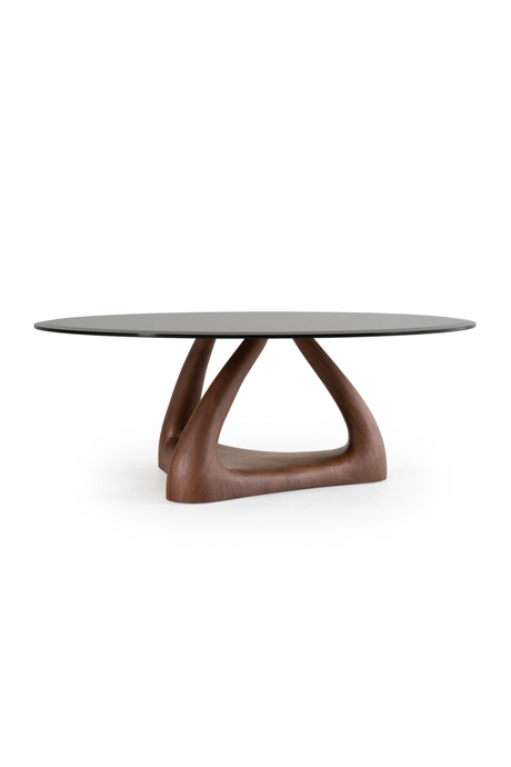 Round Gray Glass Coffee Table | OROA Modern Christine | Oroa.com