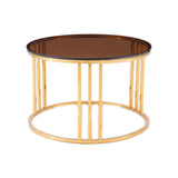 Gold Glass Round End Table | OROA Modern Alondra