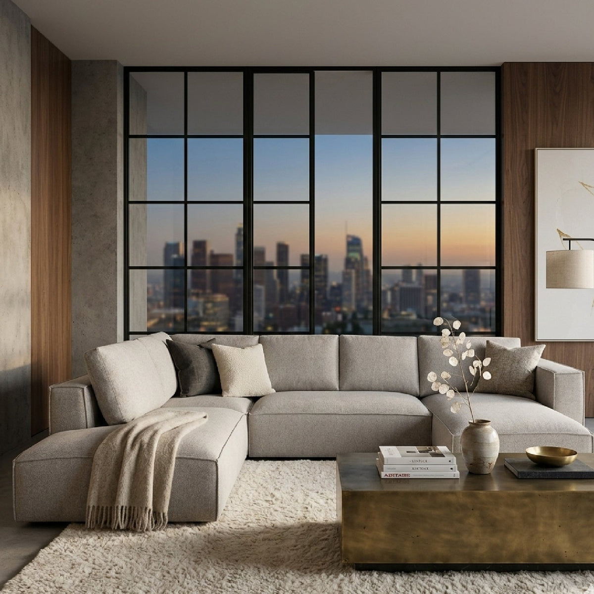Gray Modular Chaise Sofa | OROA Modern Lulu