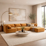 Orange 5-Piece Modular Sofa | OROA Modern Gene