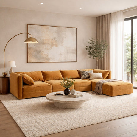 Orange 5-Piece Modular Sofa | OROA Modern Gene
