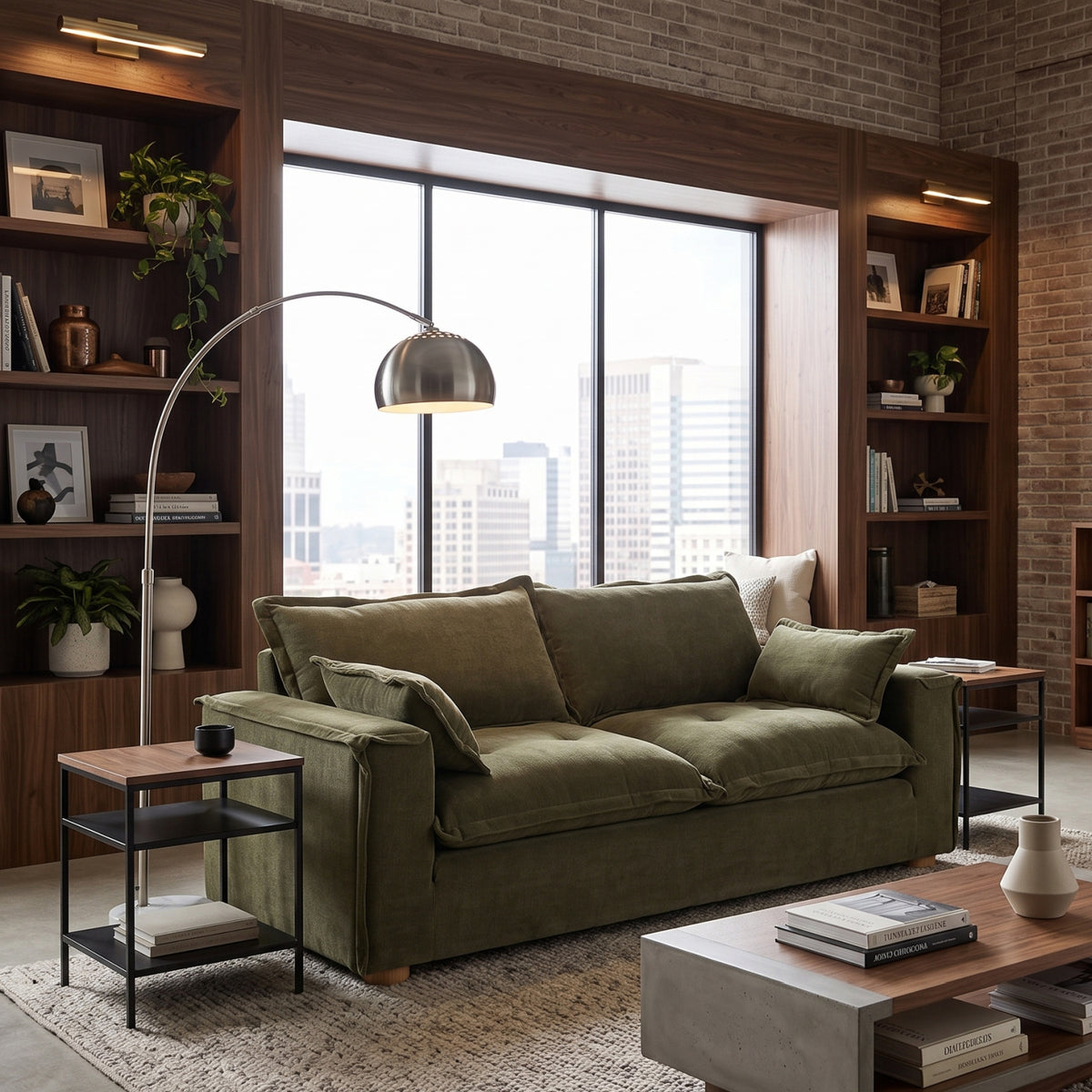 Green Fabric Loveseat | OROA Modern Durbin