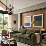Green Fabric 3-Seater Sofa | OROA Modern Durbin