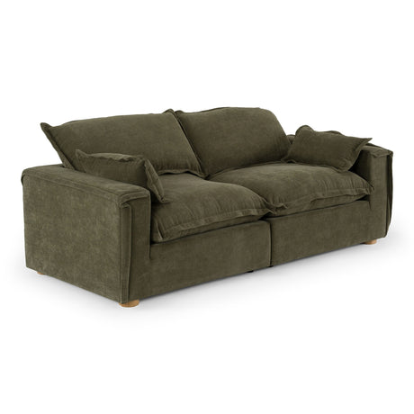 Green Fabric 3-Seater Sofa | OROA Modern Durbin