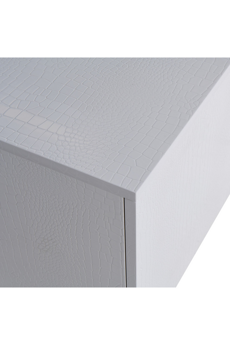 White Crocodile-Textured Sideboard | OROA Modern Skyline | Oroa.com
