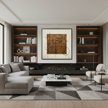 Brown Minimalist Art Print 71" x 71" | OROA Modern Nervo