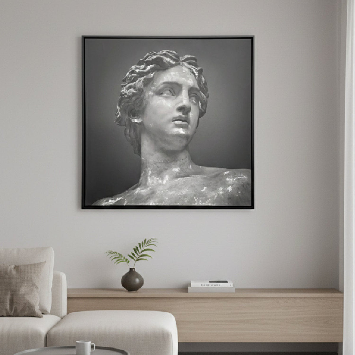 Gray Statue Painting 59" x 59" | OROA Modern Bile