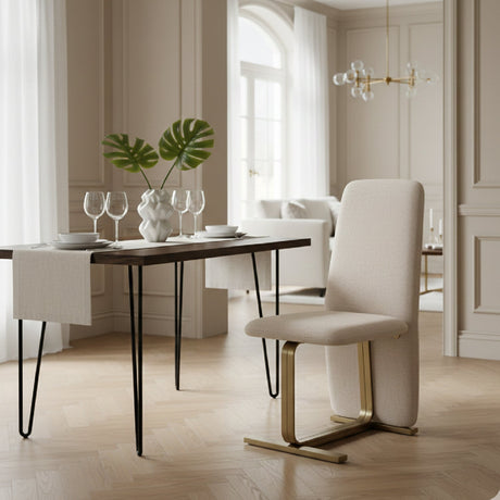 Linen Upholstered Dining Chair Set (2) | OROA Modern Tasha