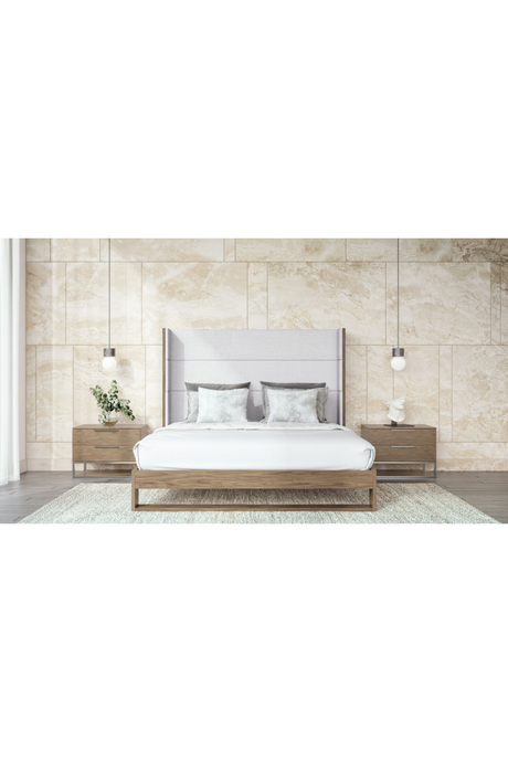 Gray Cotton Twill Bed | OROA Modern Helenora | Oroa.com