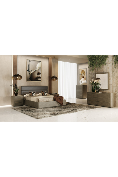Leather and Shagreen Bed | OROA Modern Lois | Oroa.com