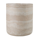 Round Travertine End Table | OROA Modern Cozad