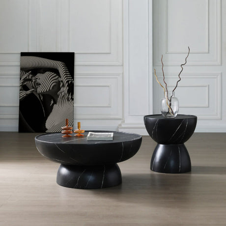 Black Fiberglass End Table | OROA Modern Akron