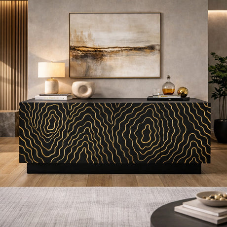 Gold Inlaid 4-Door Sideboard | OROA Modern Jonah