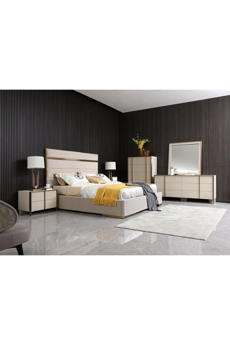 Beige Shagreen 5-Drawer Chest | OROA Modern Cartier | Oroa.com