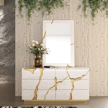 White 6-Drawer Dresser | OROA Modern Aspen