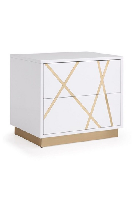 Gold Accent 2-Drawer Nightstand | OROA Modern Nixa | Oroa.com