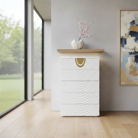 White 5-Drawer Chest | OROA Modern J1869 | Oroa.com