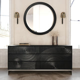 Matte Black Ash 6-Drawer Dresser | OROA Modern Cirque