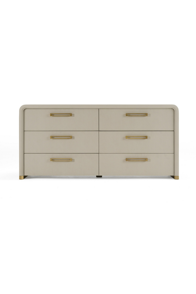 Beige Vegan Leather 6-Drawer Dresser | OROA Modern Florence | Oroa.com