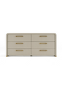 Beige Vegan Leather 6-Drawer Dresser | OROA Modern Florence | Oroa.com