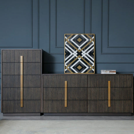 Distressed Black 6-Drawer Dresser | OROA Modern Hortman
