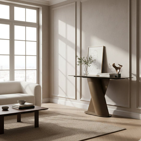 Travertine Bronze Console Table | OROA Modern Kiefer