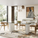 White Fiberglass Dining Table | OROA Modern Ashley