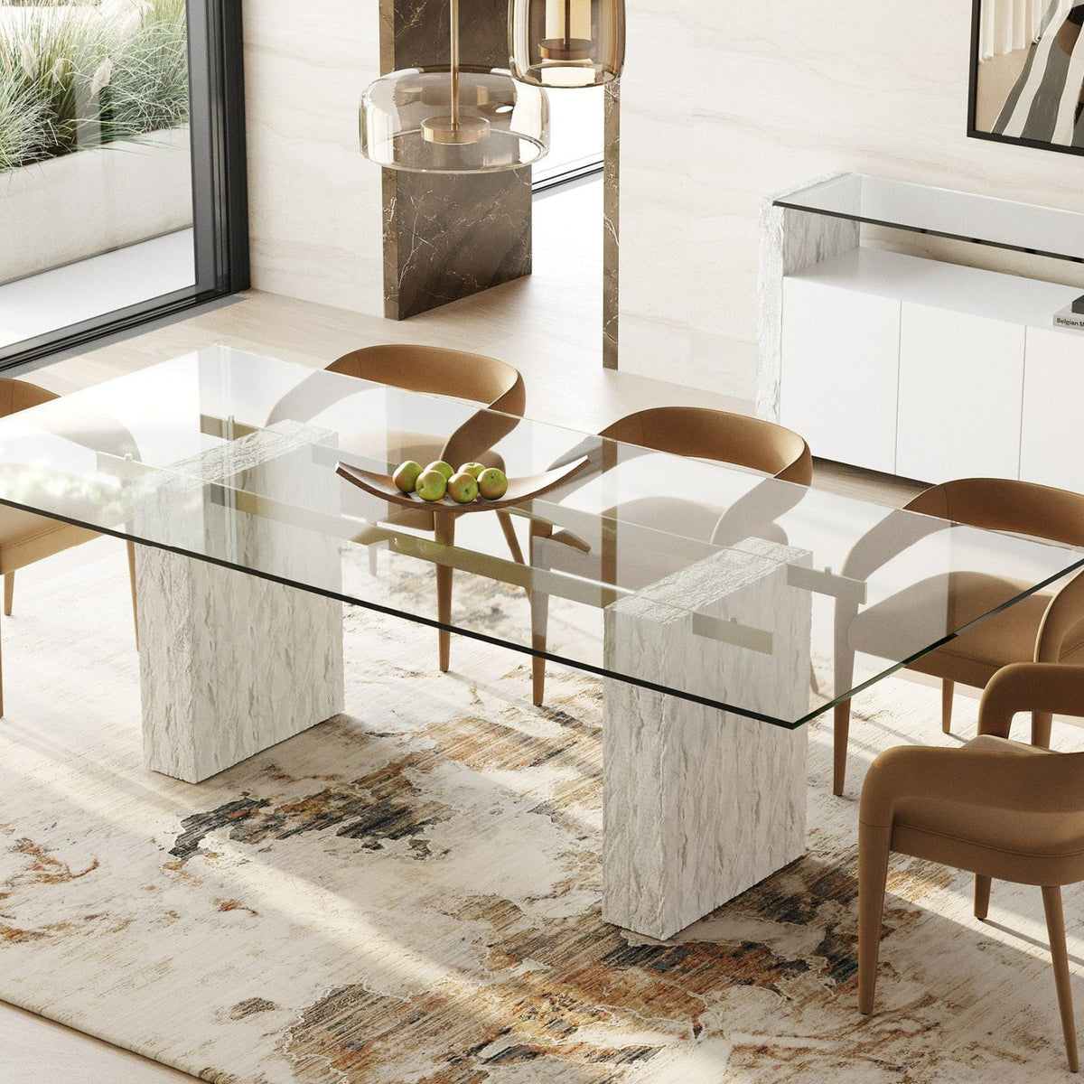 White Fiberglass Dining Table | OROA Modern Ashley