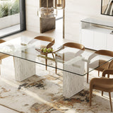 White Fiberglass Dining Table | OROA Modern Ashley